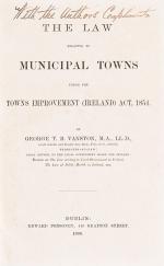 Vanston, The Law Relating to Municipal Towns under the Towns Improvement
