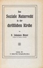 Meyer, Das soziale Naturrecht in der christlichen Kirche.