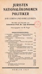 Prager, Juristen – Nationalökonomen – Politiker. Ihr Leben und ihre Lehren. 