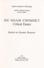 [Chomsky, On Noam Chomsky – Critical Essays. [SIGNED by Noam Chomsky]