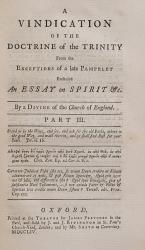 Randolph, A Vindication of the Doctrine of the Trinity