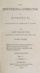 Radcliffe, The Mysteries of Udolpho.