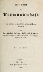 Rudorff, Das Recht der Vormundschaft aus den gemeinen in Deutschland geltenden R