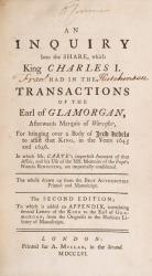 An Inquiry into the Share which King Charles I had in the transactions of the Ea