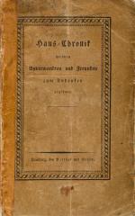 Cramer, Haus-Chronik meinen Anverwandten und Freunden zum Andenken gewidmet.