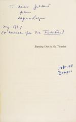 Wonderful, inscribed and signed Association-copy of Alfred Kazin's 