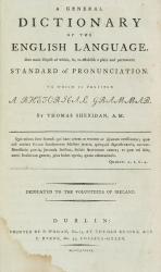 Thomas Sheridan, A General Dictionary of the English Language