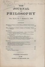 Lucius Garvin - Relativism in Professor Lewis's [C.I.Lewis] Theory of Esthetic Value / Virgil G.Hinshaw - Basic, Propositions in Lewis's [C.I.Lewis] Analysis of Knowledge /