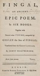 MacPherson, Fingal, An Ancient Epic Poem in Six Books