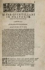 Quintilian – M. Fabii Quintiliani Institutionum Oratoriarum Libri duodecim