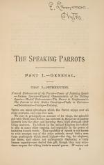 The Speaking Parrots – A Scientific Manual [With all eight (8) chromolithographi