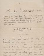 [Luke, Hommage - Letter from fellow Etonians to Harry Luke, clearly written for Luke's 19th birthday