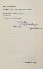 Adorno / Horkheimer / Haag – Wichtige Sammlung von bedeutenden Arbeitsexexemplaren / Widmungsexemplaren / Autorenexemplaren der Frankfurter Schule