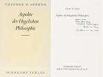 Adorno / Horkheimer / Haag – Wichtige Sammlung von bedeutenden Arbeitsexexemplaren / Widmungsexemplaren / Autorenexemplaren der Frankfurter Schule