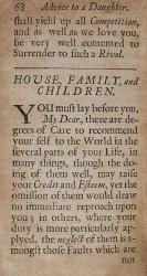 [Halifax, The Lady’s New-year’s Gift : Or, Advice to a Daughter.