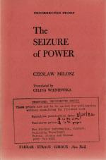 Milosz, The Seizure of Power [Signed – Uncorrected Proof].