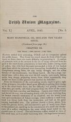 [Keene, Irish Union Magazine [Later “The Irish Monthly Magazine]. First [and only] Volume published 