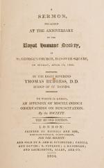 Burgess, A Sermon, Preached At The Anniversary of the Royal Humane Society