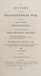 [Thucydides] Smith, The History of the Peoloponnesian War, Translated from the Greek of Thucydides