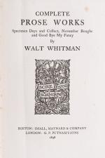 Walt Whitman – Complete Prose Works – Specimen Days and Collect, November Boughs and Good Bye My Fancy [No.10 of only 30 copies of the English Edition, signed “G.P.Putnam’s Sons” 