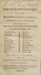 [Derrick, A Poetical Dictionary; Or, The Beauties of the English Poets