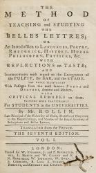 [Homer] Charles Rollin, The Method of Teaching and Studying The BELLES LETTRES