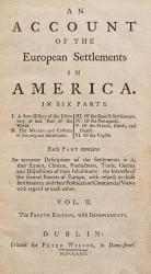 [Burke, Account of the European Settlements in America 