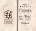 [Terence] / [Publius Terentius Afer]. Publii Terentii Afri Comoediae.