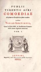[Terence] / [Publius Terentius Afer]. Publii Terentii Afri Comoediae.