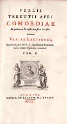 [Terence] / [Publius Terentius Afer]. Publii Terentii Afri Comoediae.