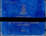 King Edward VII – [Buckingham Palace] Colonel F.M. Wardrop, Original Coronation Luncheon-Invitation-Ticket-List for the Year 1902