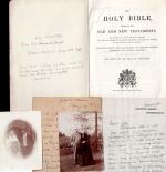 Howard Lloyd [Lloyds Bank], Signed / Inscribed Bible and two Manuscript Letters (one with Letterhead of Grafton Manor, Bromsgrove)