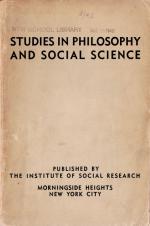 Horkheimer / Adorno - Zeitschrift für Sozialforschung [Studies in Philosophy and Social Science]
