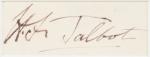 Talbot, Original autograph of William Henry Fox Talbot