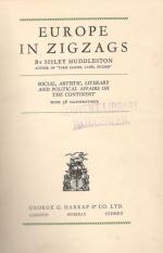 Huddleston, Europe in Zigzags: Social, Artistic, Literary and Political Affairs