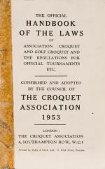 The Council for Crouquet Assosiation The Official Handbook of the Laws of Associ