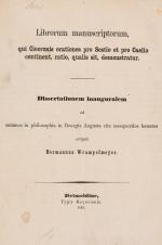 Wrampelmeyer, Librorum manuscriptorum, qui Ciceronis orationes pro Sestio et pro