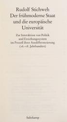 Stichweh, Der Frühmoderne Staat und die Europäische Universität.