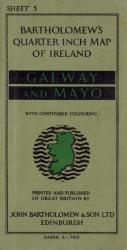 Bartholomew's Quarter Inch Map of Ireland. Galway and Mayo.