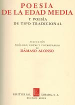 Alonso, Poesía de la Edad Media y Poesía de Tipo Tradicional.